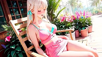 Blonde Beautys Private Masturbation On Sunny Tropical Terrace From Shy To Completely Addicted