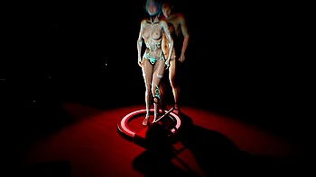 Blue Sex Robot in a BDSM Sex Show Challenge