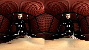 Shiny Busty Latex Girl Rides You – POV Cowgirl