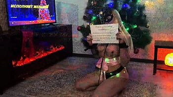 New Year's bondage with a blondie porn model, spanking her