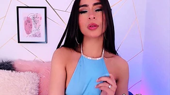 Skinny Babe Pleasuring Herself with Her Dildo