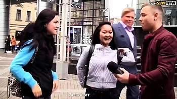 threesome in nature with cute blonde hooker