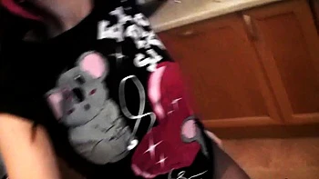 Smoking emo teen masturbates