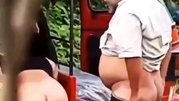 Mexican girl gets Creampie in golf cart
