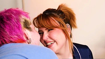 Huge clit licked and massaged during lesbian sex