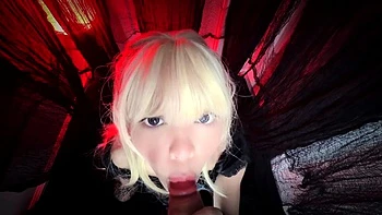 KittyxKum - Playing with a dildo in black stockings