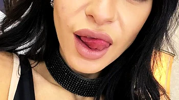 Amateur busty brunette masturbates and does hand job