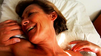 Shy skinny smiling granny Annie fucked on back