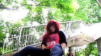 Busty redhead ass fucked on a boat