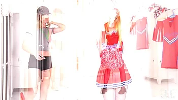 Cheerleader Lure - Lesbian Foot Fetish in The Locker Room