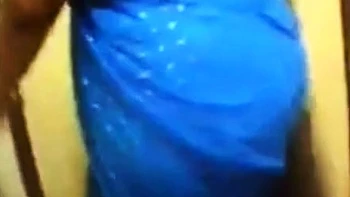 Big-Ass Indian Aunty in Blue Saree
