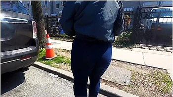 Quaratine Errand Run With Wife In See Through Leggings And See Thru Shirt