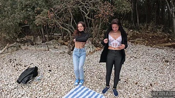 Two sexy teens Gabriella Lati and abbie storm enjoy a nice summer day