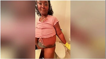 Ebony Bbw Cleaning Nipples Hanging Out My Shirt