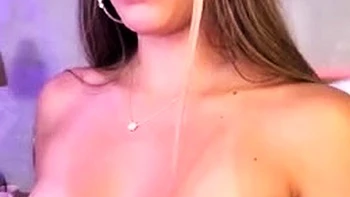 Busty curly brunette with big boobs fucks on couch