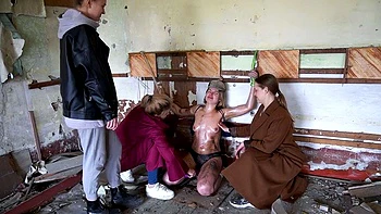 Blonde and brunette lesbians toying cunt