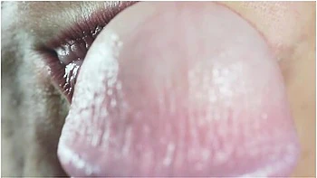 Close Up Sensual Tongue Blowjob