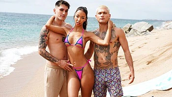 Beautiful outdoor fuck on the beach with a godlike Asian Lia Lin