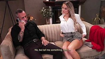 Inked blonde with big boobs Maddy Black rammed by huge dick