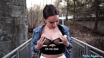 Crazy outdoor fuck for money with a happy slutty brunette Gigi Max