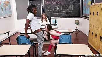 Gorgeous doll with nice ass Julia James rammed by black cock