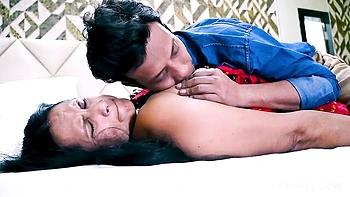 Big-boobed chubby brunette is enjoying dick-riding so much