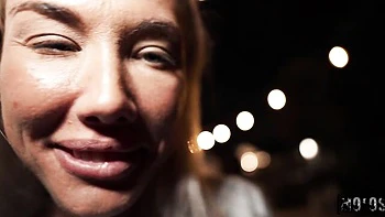 Blonde with silicone tits Madison Blaze rammed in the sideways pose