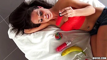 Beautiful solo masturbation with a long-legged brunette Rahyndee James