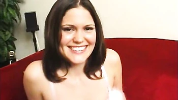 Cock-sucking session with a gorgeous brunette Selena Silver