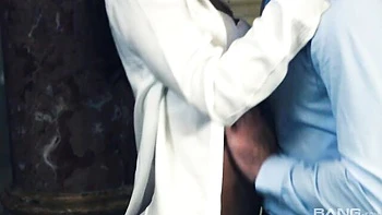 Slim and young brunette Alexis Brill is enjoying jumping on a dick