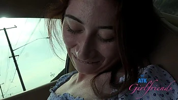 Behind the scenes fun between sets playing with Ava Davis in the car by ATK Girlfriends: Porn