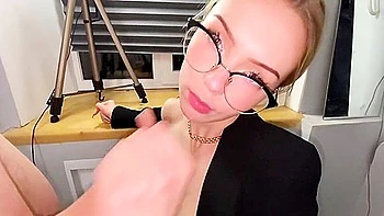 Charming Blonde Lis Evans Shows Awesome Blowjob Skills