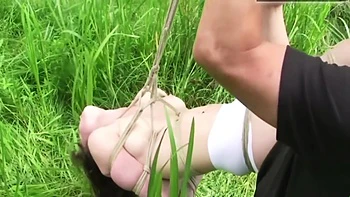 Vicky Love, Bonny Bon And Annika Bond - Blonde Babe Dangles On The Tree While Bound By Lover