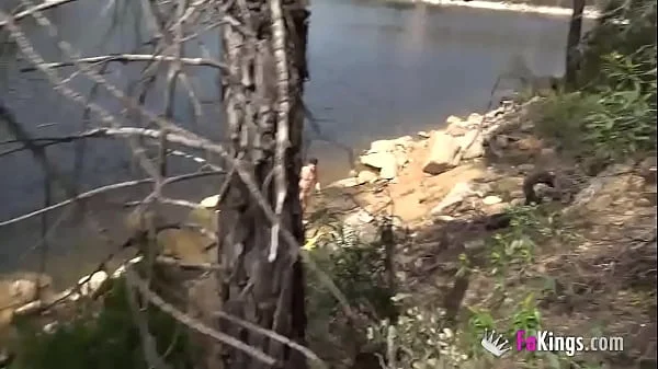 COCK HUNT! Redhead babe hunts for guys to fuck in the forest