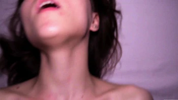 Small titted brunette teen fingering on the bed