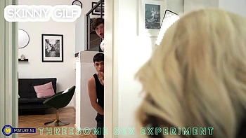 Skinny Gilf Has Threesome Sex With Two Hot Younger Men