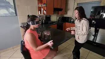 Two small titted sluts playing a piss game by pranking each other until someone gives up | roleplay