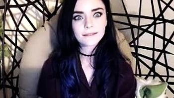 Cute curly brunette solo webcam masturbation