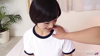 Petite Japanese Teen 18 seduce to uncensored Creampie Defloration Sex by Teacher