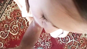 An awesome brown-haired hottie Tanya Pearl swallows with love