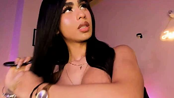 Curvy Trans Girl Strokes and Fingers Ass