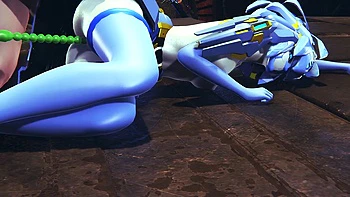 Robot Girl Takes Anal Beads in Her Ass