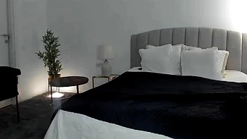 Glamour babe with big boobs masturbates in lingerie