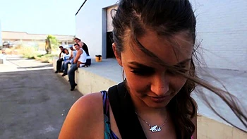 Brunette hottie amateur blowjob and sex with a huge dildo