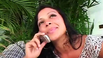 Beautiful and hot brunette with a big tail moaning and cumming, giving her pussy and very tasty spit: Porn