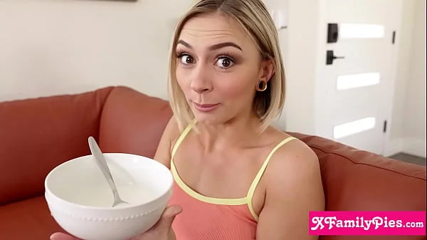 Cum dripping from teen stepsisters Chloe Temple pussy and she turned to for more