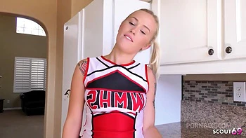 Pigtails Cheerleader Teen Layla Love with Round Ass get Fucked by Step-Dad