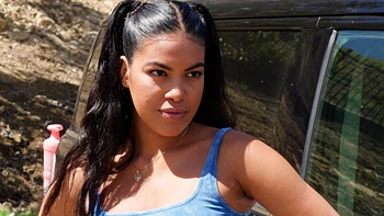 Brunette girl Maya Farrell fucks with her boyfriend in pigtails