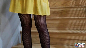 Enticing princess's stockings action