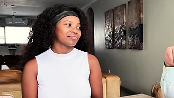 Big Ass 18yo Black Hottie Blows Agent